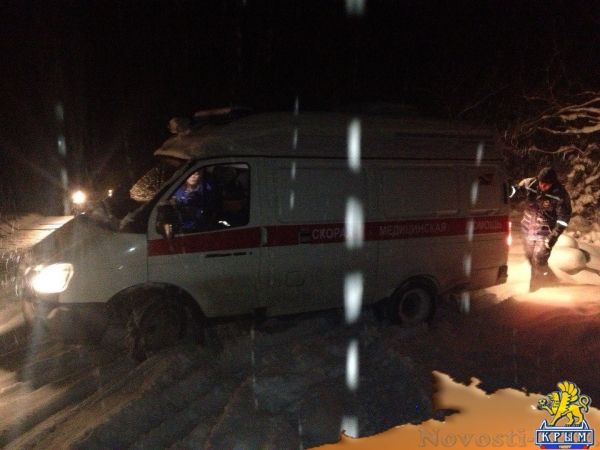 В Крыму машина «скорой помощи» застряла в снегу - «Новости Крыма»