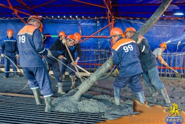 Строители Крымского моста сформировали первый участок плиты проезжей части (ФОТО) - «Симферополь»