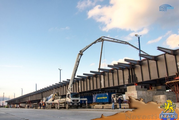 Строители Крымского моста сформировали первый участок плиты проезжей части (ФОТО) - «Симферополь»