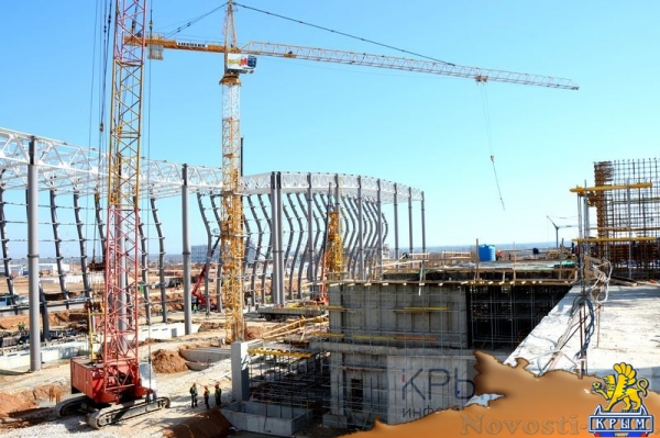 Строители завершили монтаж металлоконструкций главного фасада нового терминала аэропорта Симферополь (ФОТОРЕПОРТАЖ) - «Экономика Крыма»