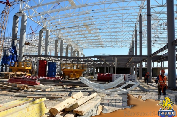 Строители завершили монтаж металлоконструкций главного фасада нового терминала аэропорта Симферополь (ФОТОРЕПОРТАЖ) - «Экономика Крыма»