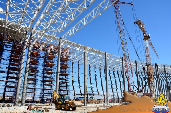 Строители завершили монтаж металлоконструкций главного фасада нового терминала аэропорта Симферополь (ФОТОРЕПОРТАЖ) - «Экономика Крыма»