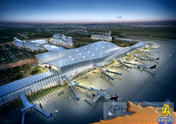 Строители завершили монтаж металлоконструкций главного фасада нового терминала аэропорта Симферополь (ФОТОРЕПОРТАЖ) - «Экономика Крыма»