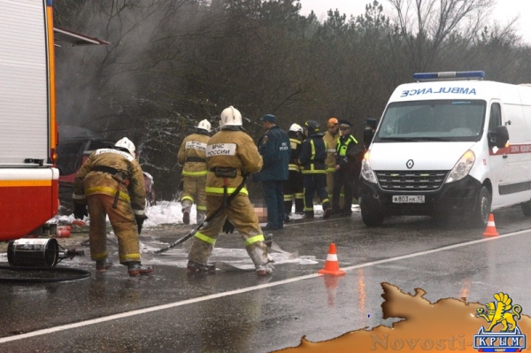 Под Севастополем врезался в дерево и загорелся автомобиль – погибли мужчина и женщина (ФОТО)  - «Происшествия»
