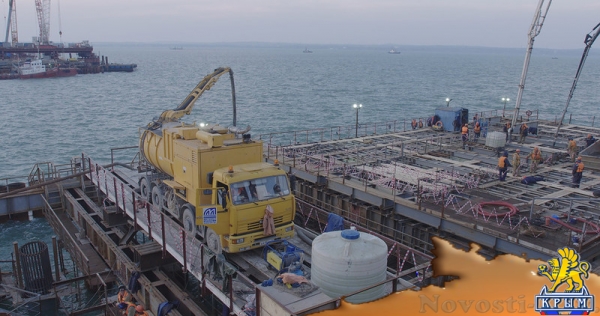 Одну из двух главных опор Керченского моста начали бетонировать - «Керчь»