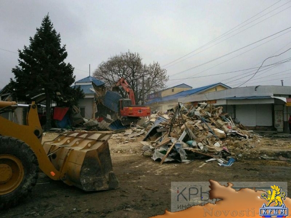 Предупреждения закончились: власти Симферополя начали снос микрорынка на Козлова (ФОТО, ВИДЕО) - «Политика Крыма»