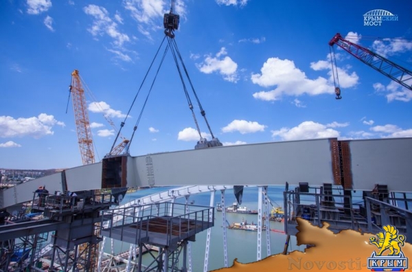 Строители закончили сборку автодорожной арки Крымского моста (ФОТО) - «Политика Крыма»
