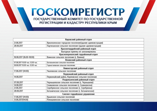 В августе специалисты Госкомрегистра проведут выездные консультации для жителей 35 крымских населенных пунктов - «Госкомрегистр»