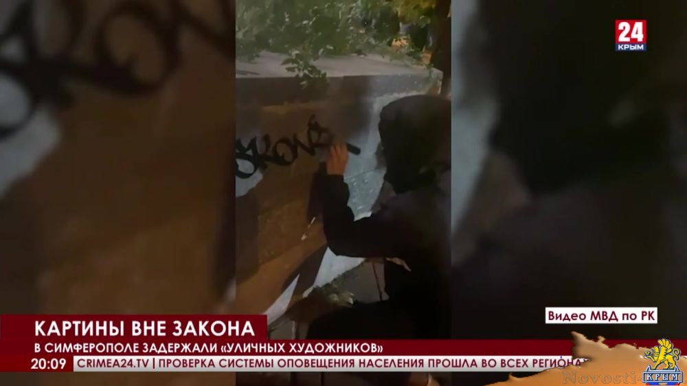 В Симферополе задержали «уличных художников» - (видео)